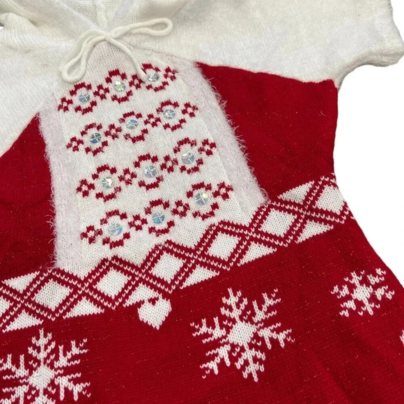 Margaux & Lexi Red Snowflake Winter Dress 6 - Picture 2 of 3